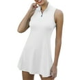 thumbnail image 1 of Women's Golf Tennis Dress with Shorts Sleeveless Stretchy Moisture Wicking Sport Workout Athletic Dress with 2 Pockets, 1 of 6