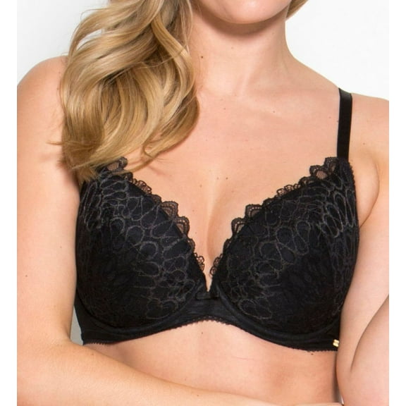 Women's Gossard 17801 Swirl Padded Plunge Bra (Black 34G)