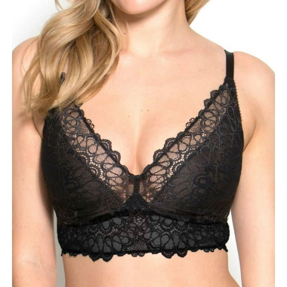 Women's Gossard 17808 Swirl Deep V Bralette (Black 44E)