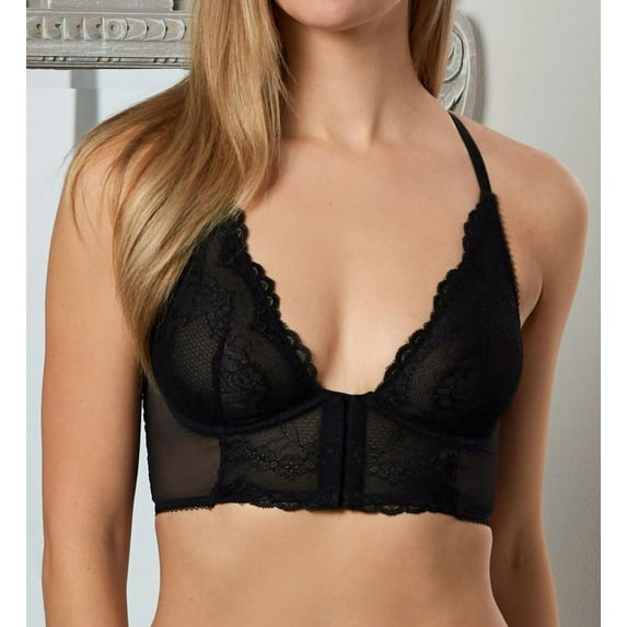 Women's Gossard 7718 Superboost Lace Deep V Underwire Bralette (Black 32F)