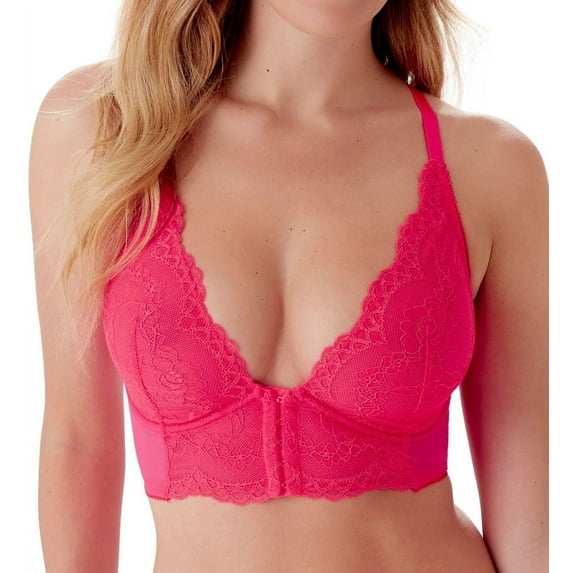 Women's Gossard 7718 Superboost Lace Deep V Underwire Bralette (Diva Pink 32D)
