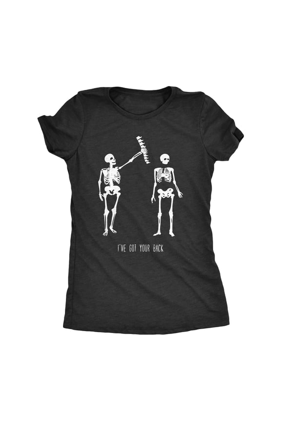 Women's Got Your Back Funny Skeleton Best Friend Halloween Graphic Short Sleeve T-Shirt Spooky Matching Ladies Casual Tee