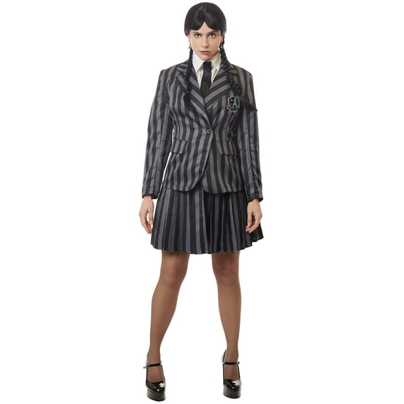 Grey and Black School Girl Adult Costume