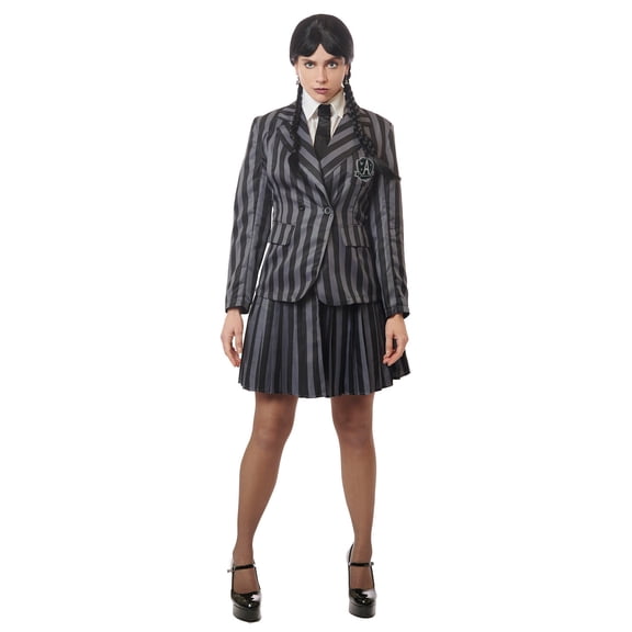 Grey and Black School Girl Adult Costume