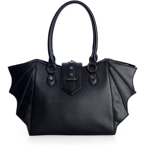 Women's Gothic Annabelle Bat Handbag Winged Crossbody Purse Black Shoulder Bag