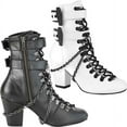 thumbnail image 1 of Women's Gothic Coffin Buckle Boots in Black, size: 7 | Leather by Medieval Collectibles, 1 of 1