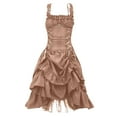 thumbnail image 1 of Women's Gothic Dress Lace up Sleeveless Ruffle Steampunk Costume Victorian Outfits Halloween Masquerade Dresses, 1 of 4