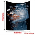 thumbnail image 1 of Women's Gothic Floral Print Flannel Blanket - Dark Blue & Black All-Season Throw for Bed, Sofa, Camping - Machine Washable Cozy Gift, 1 of 10