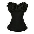 thumbnail image 1 of Women's Gothic Jacquard Corset Bustier Princess Renaissance Corsets 1920s Satin Ruched Elegant Overbust Top, 1 of 4