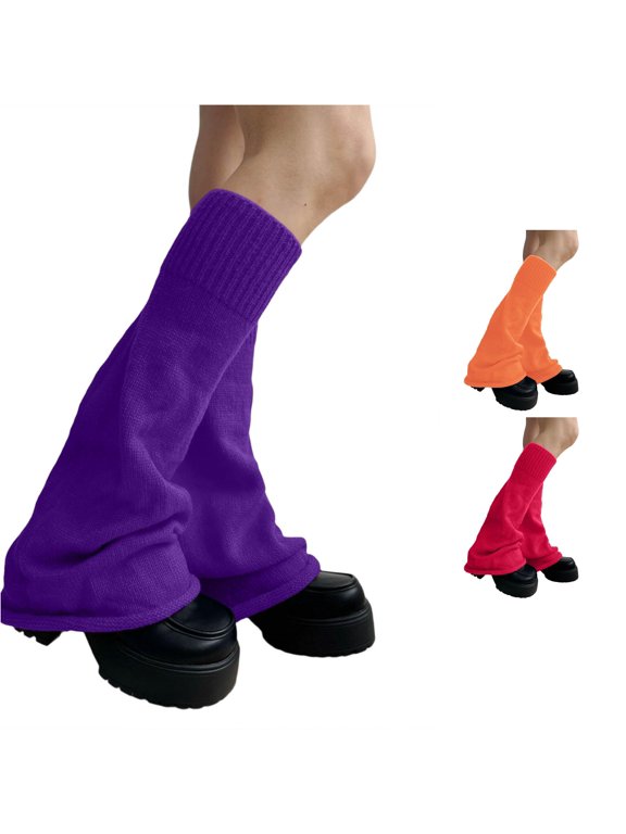 Women's Gothic Knit Leg Warmers Long Socks Knee High Winter Gaiters