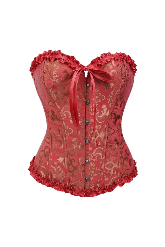 Women's Gothic Lace Up Corset Bodysuit - Evening Dress Outerwear Shapewear for Party and Costume Events