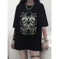 thumbnail image 1 of Women's Gothic Oversized Skull Snake Graphic T-Shirt, 1 of 6