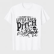 Womens Gothic Pitch Black Quote Graphic T-Shirt, 100% Cotton Short Sleeve Shirt