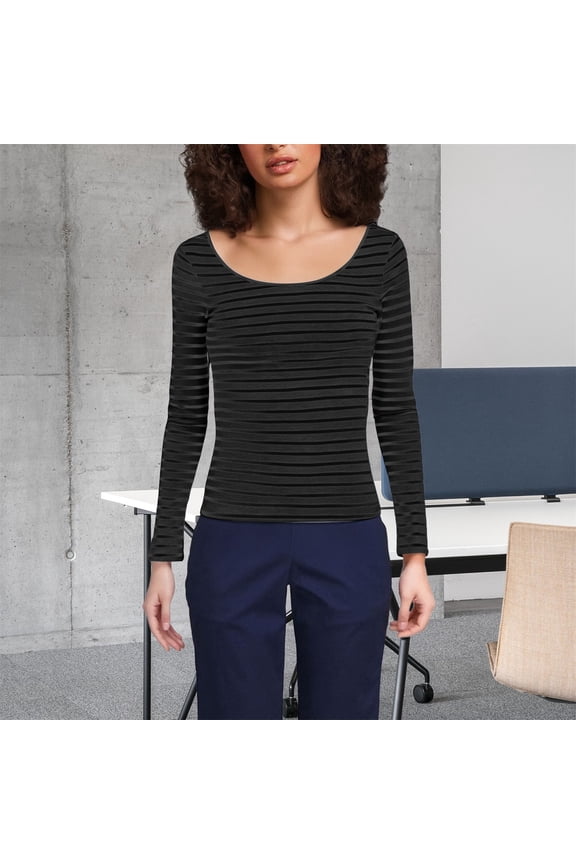 Women's Gothic Off Shoulder Long Sleeve Striped T-Shirt Punk Alt Y2K Streetwear Top for Clubwear Party Night Out Comfortable Breathable Fashion Black L