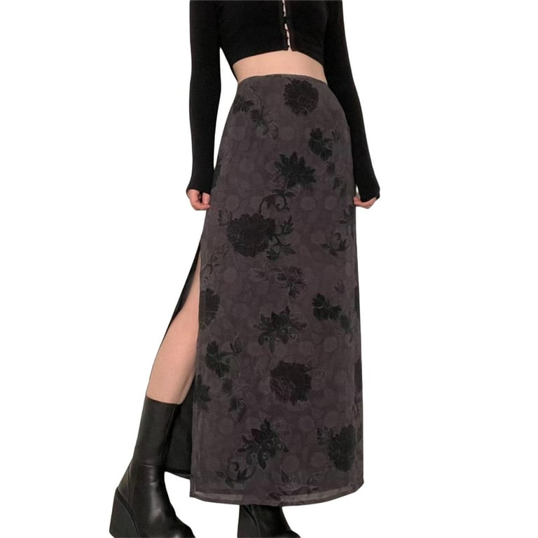 Vintage Woman Retro Flowers Print High Waist Floral Skirts Vintage Woman Retro Flowers Print High Waist Floral Skirts