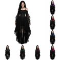 thumbnail image 1 of Women's Gothic Style Long Sleeve Dress Slim Fit Stage Performance For Evening Party Cosplay Attire, 1 of 5