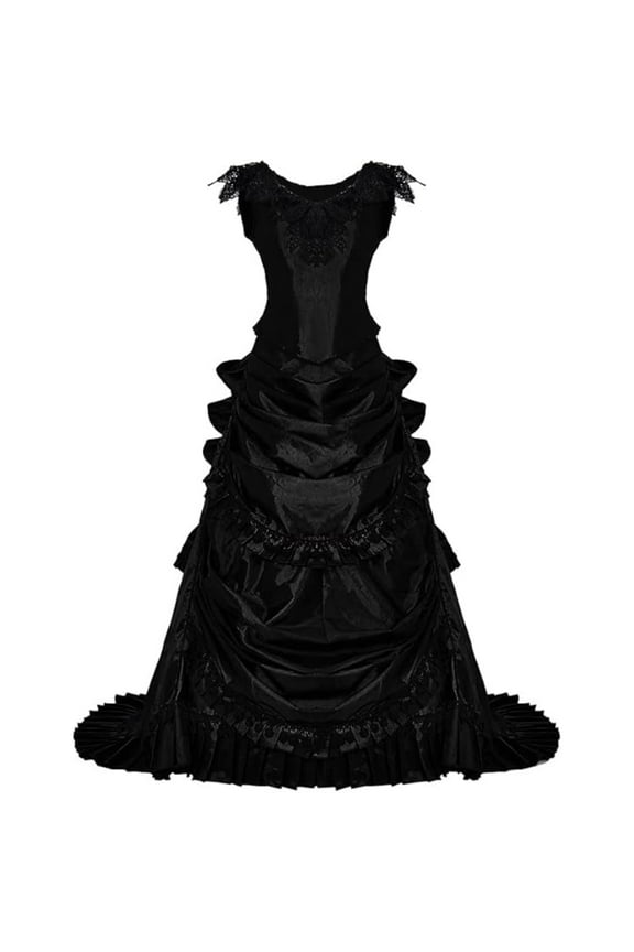 Women's Gothic Victorian Bustle Wedding Gown Renaissance Vintage Evening Long Dress Steampunk Ball Gowns