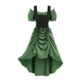 thumbnail image 1 of Women’s Gothic Victorian Dress Renaissance Cosplay Costume Puff Sleeve Retro High Low Pirate Gown, 1 of 6
