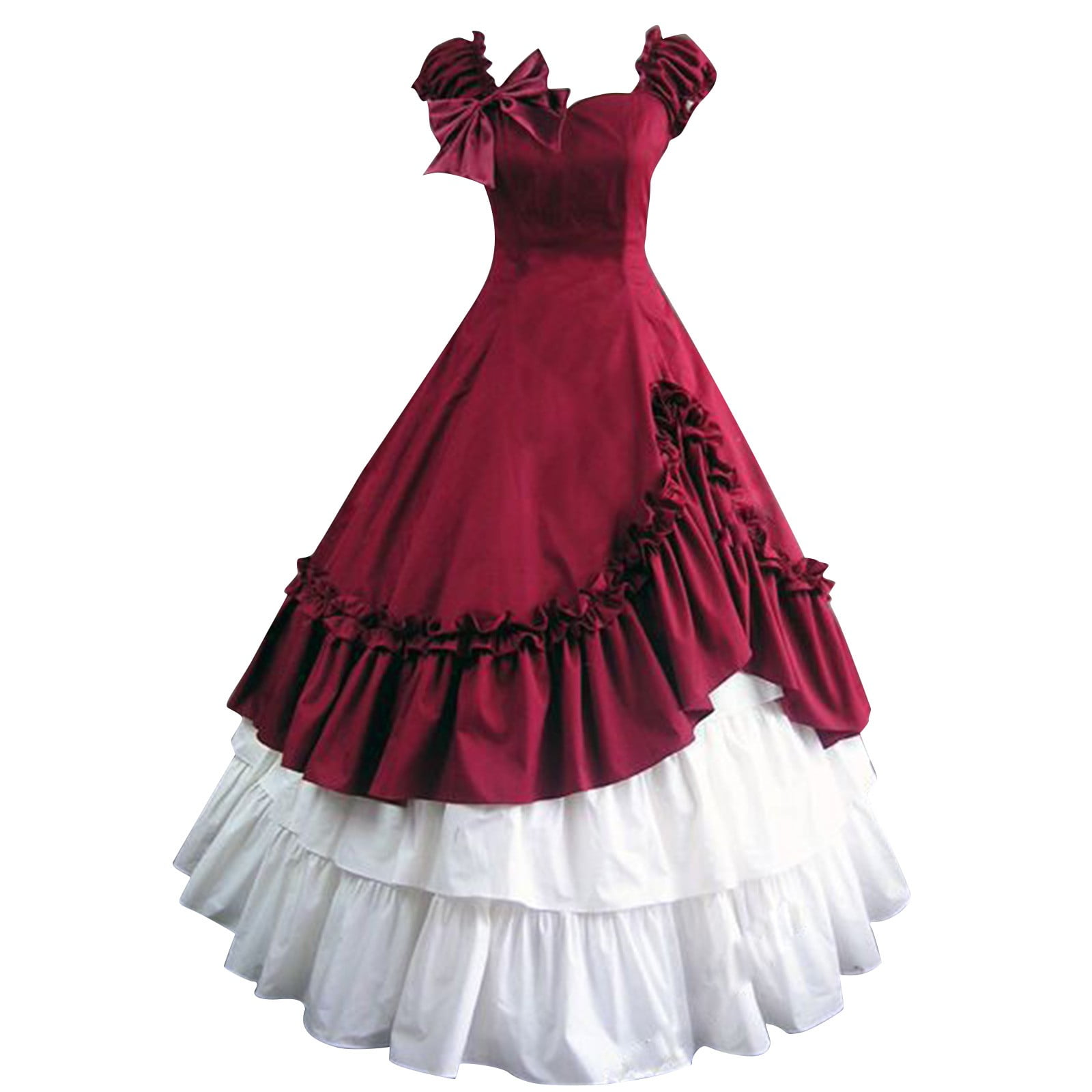 ZQUUVOU Women's Gothic Victorian Dress Vintage Civil War Ball Gown  Masquerade Dresses A-Red - Walmart.com