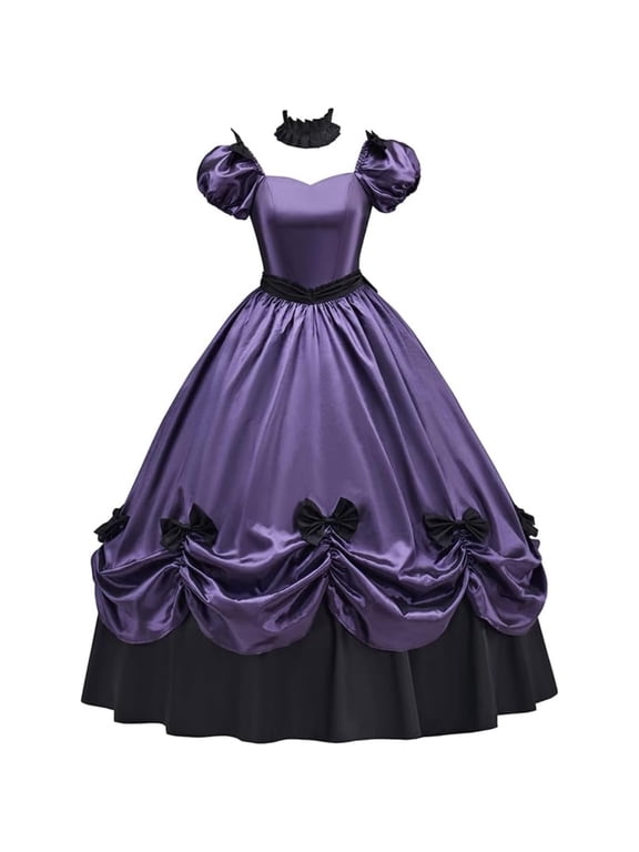 Women's Gothic Victorian Rococo Dress Civil War Southern Belle Tea Party Ball Gown Medieval Evening Dress