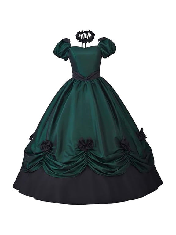 Women's Gothic Victorian Rococo Dress Civil War Southern Belle Tea Party Ball Gown