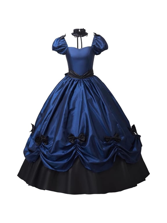 Women's Gothic Victorian Rococo Dress Civil War Southern Belle Tea Party Ball Gown
