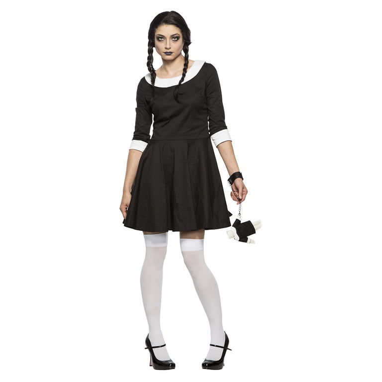 Women's Gothic Wednesday Costume, Size: Small, Black Women's Gothic Wednesday Costume, Size: Small, Black