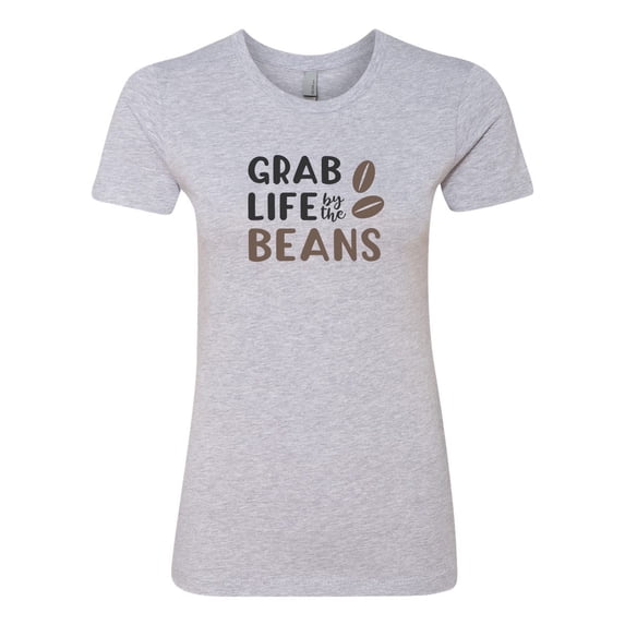 Women's Grab Life By The Beans Ladies Short Sleeve T-shirt-Heather Grey-small