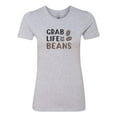 thumbnail image 1 of Women's Grab Life By The Beans Ladies Short Sleeve T-shirt-Heather Grey-xxl, 1 of 4