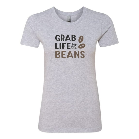 Women's Grab Life By The Beans Ladies Short Sleeve T-shirt-Heather Grey-xxl