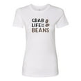 thumbnail image 1 of Women's Grab Life By The Beans Ladies Short Sleeve T-shirt-White-xxxl, 1 of 4