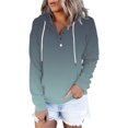 thumbnail image 1 of Women's Gradient Color Drawstring Hooded Sweatshirt with Pocket, Soft Fleece Lined Long Sleeve Pullover Top for Casual Streetwear, Daily Comfort Wear and Outdoor Activities Grey S, 1 of 10