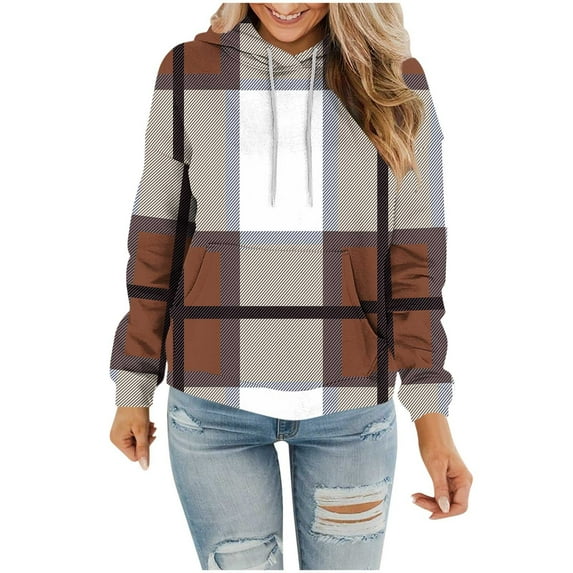 Women's Gradient Color Hooded Sweatshirt Top Shirt Long Sleeve Loose Fit Casual Daily Wear Streetwear Loungewear Travel Outfits Fashion Essential Gift for Women | Sopatenor,Brown XL