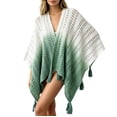 thumbnail image 1 of Women's Gradient Color Shawls and Wraps Open Front Poncho Cape with Fringes, Tassel Beach Cover Up, 1 of 6
