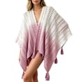 thumbnail image 1 of Women's Gradient Color Shawls and Wraps Open Front Poncho Cape with Fringes, Tassel Beach Cover Up, 1 of 6