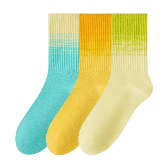 Women's Gradient Crew Socks 3-Pack Soft Stretch Knit Comfortable Stylish Everyday Wear
