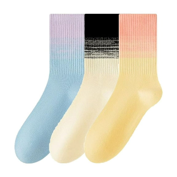 Women's Gradient Crew Socks 3-Pack Soft Stretch Knit Comfortable Stylish Everyday Wear