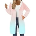 thumbnail image 1 of Women's Gradient Hoodies Long Sweatshirts Coat Zipper Fleece Jacket Fall Winter Lightweight Casual Long Sleeve Coat with Pockets, 1 of 5