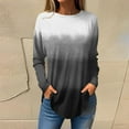 thumbnail image 1 of Women's Gradient Printed Tunic Tops Casual Long Sleeve Shirts Round Neck Pullover, 1 of 6
