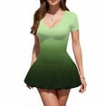 thumbnail image 1 of Women's Gradient Short Sleeve Mini Skater Dress Casual Fit and Flare Party Graduation Dress, 1 of 5