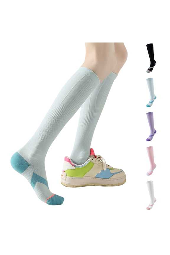 Women's Graduated Compression Calf Socks Thin Breathable Mesh With Terry Loop Sole Cushioned Sports Socks For Jump Rope Running Gym High Impact Athletics Moisture Wicking Support Gear(Pink)