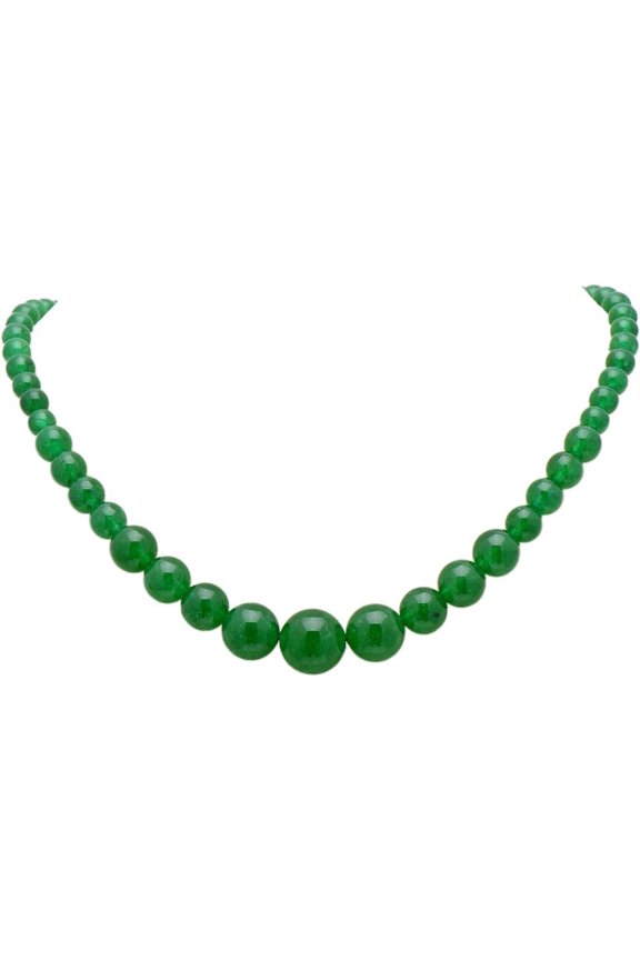 Women's Graduated Necklace Chalcedony Agate Gemstone Beads Strand 18 Inches[e1071]