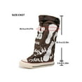 thumbnail image 1 of Women's Graffiti Print Canvas Jumper Boots, Stacked Ankle Booties with Folded Cuff, Comfort Casual Grunge Style Boots, 1 of 2