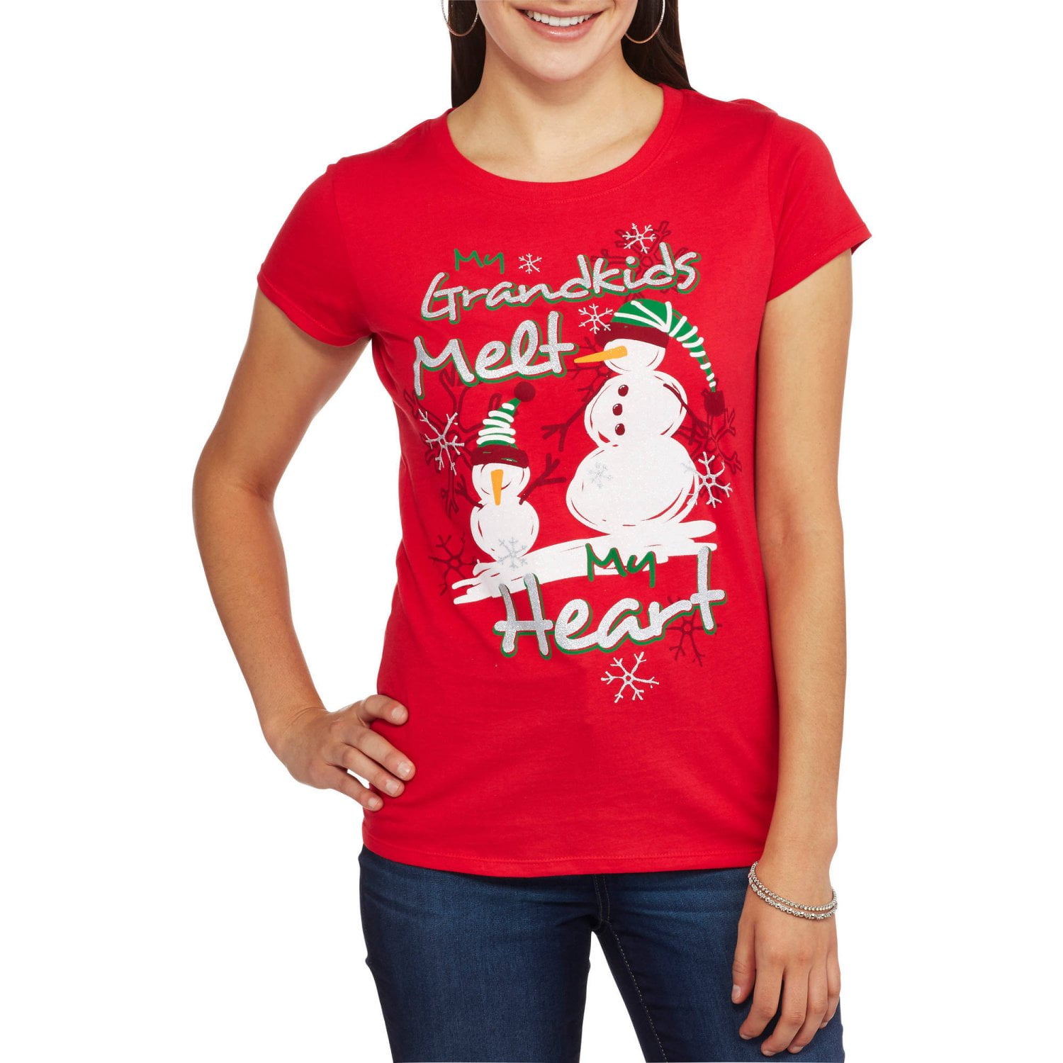 Women's Grandkids Melt my Heart Short Sleeve Graphic T Shirt