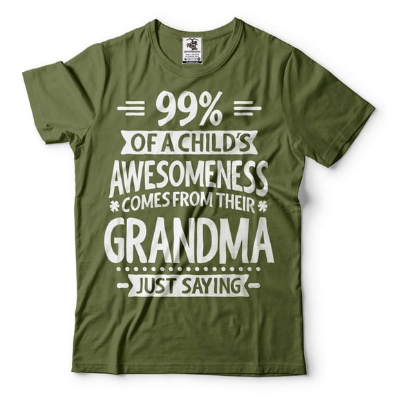 Women's Grandma T-Shirt Funny Grandma Shirt Grandma Shirts Grandmother Gift Grandmother Shirt (Large Military Green)