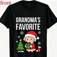 thumbnail image 1 of Women's "Grandma's Favorite" Christmas Graphic Comfortable T Shirt Casual Short Sleeve Round Neck Top Black S-5XL, 1 of 5