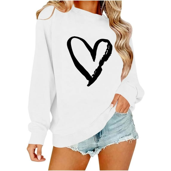 Women's Graphic Crewneck Sweatshirts Casual Loose Long Sleeve Pullover Tops