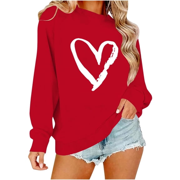 Women's Graphic Crewneck Sweatshirts Casual Loose Long Sleeve Pullover Tops