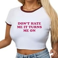 thumbnail image 1 of Women's Graphic Crop Top - Short Sleeve Trendy Baby Tee Slim Fit Summer T-Shirt, 1 of 6