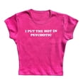 thumbnail image 1 of Women's Graphic Crop Tops Baby Tees Summer Crew Neck T-Shirts For Teen Girls Comfortable Casual Fashion Style, 1 of 2